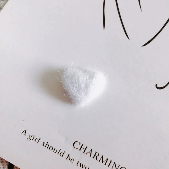 Wholesale Fluffy Flannel Peach Heart Diy Hair Clip Accessories Material In Candy Color With Environmental Protection Treatment