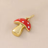 Wholesale Food Series Copper Goldplated Cherry Mushroom Oil Drop Pendant Diy Jewelry Accessories