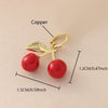 Wholesale Food Series Copper Goldplated Cherry Mushroom Oil Drop Pendant Diy Jewelry Accessories