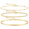 Wholesale Foot Accessories Geometric Copper Gold Plated Anklet For Girls Jewelry