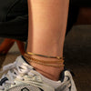 Wholesale Foot Chain Copper Geometric Style Real Gold Plated For Women