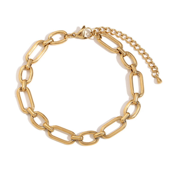 Wholesale Foot Decoration Anklet Stainless Steel 14K Gold Plated Geometric Design For Women