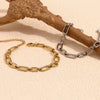 Wholesale Foot Decoration Anklet Stainless Steel 14K Gold Plated Geometric Design For Women