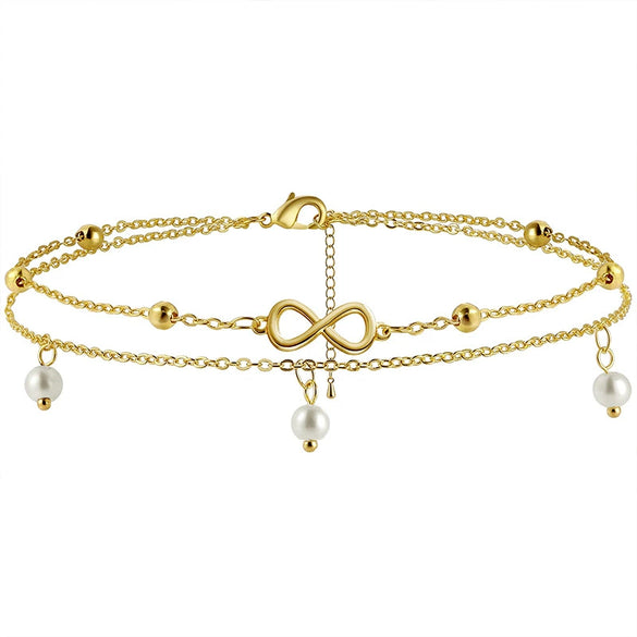 Wholesale Foot Decoration Gold Plated Copper With Artificial Gemstones And Semiprecious Stones Geometric Style For Women