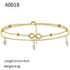 Wholesale Foot Decoration Gold Plated Copper With Artificial Gemstones And Semiprecious Stones Geometric Style For Women