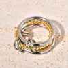 Wholesale Fourlayer Twist Plus Round Wire Ring Titanium Steel Geometric 18K Gold Electroplated
