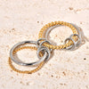 Wholesale Fourlayer Twist Plus Round Wire Ring Titanium Steel Geometric 18K Gold Electroplated