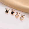 Wholesale Fourleaf Clover Diamond Earrings In Rose Gold Light Luxury Style Nonfading Titanium Steel Electroplated
