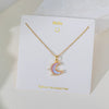 Wholesale Fourleaf Clover Pendant Necklace Copper Pendant Titanium Steel Chain Electroplated Simple Style With Heart Flower Star And Geometric Patterns