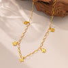 Wholesale Fourleaf Clover Rhombus Sweet And Cool Geometric Style Electroplated 18K Gold Steel Sweater Chain Jewelry For Women