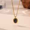 Wholesale Fourleaf Clover Rhombus Sweet And Cool Geometric Style Electroplated 18K Gold Steel Sweater Chain Jewelry For Women