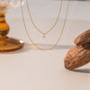 Wholesale Fourleaf Clover Rhombus Sweet And Cool Geometric Style Electroplated 18K Gold Steel Sweater Chain Jewelry For Women