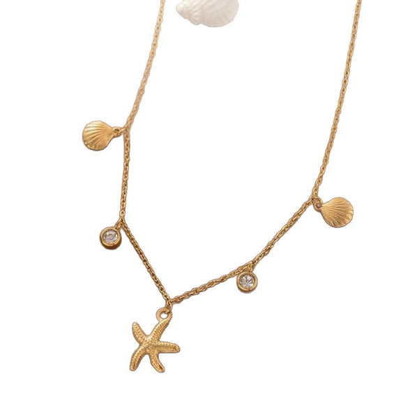 Wholesale Fourleaf Clover Rhombus Sweet And Cool Geometric Style Electroplated 18K Gold Steel Sweater Chain Jewelry For Women