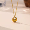 Wholesale Fourleaf Clover Rhombus Sweet And Cool Geometric Style Electroplated 18K Gold Steel Sweater Chain Jewelry For Women
