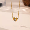 Wholesale Fourleaf Clover Rhombus Sweet And Cool Geometric Style Electroplated 18K Gold Steel Sweater Chain Jewelry For Women