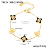 Wholesale Fourleaf Flower Dripping Oil Zircon Full Diamond Titanium Steel Bracelet Necklace For Girls With Electroplating Design