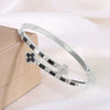 Wholesale Fourleaf Flower Highgrade Titanium Steel Electroplated Diamond Bracelet Light Luxury Allmatch Exquisite And Adjustable