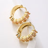 Wholesale French Niche Luxury Copper Plated Zircon Earrings For Women Retro Geometric Style