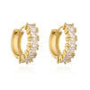 Wholesale French Niche Luxury Copper Plated Zircon Earrings For Women Retro Geometric Style