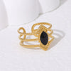 Wholesale French Retro Court Style Titanium Steel Open Ring 18K Gold Plated Geometric Light Luxury High End Fashion Elegant All Match