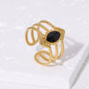 Wholesale French Retro Court Style Titanium Steel Open Ring 18K Gold Plated Geometric Light Luxury High End Fashion Elegant All Match