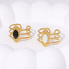 Wholesale French Retro Court Style Titanium Steel Open Ring 18K Gold Plated Geometric Light Luxury High End Fashion Elegant All Match