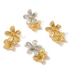 Wholesale French Retro Flower Suit Tassel Earrings In Stainless Steel With 18K Gold Plated Electroplating And Geometric Flower Design