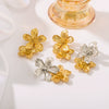 Wholesale French Retro Flower Suit Tassel Earrings In Stainless Steel With 18K Gold Plated Electroplating And Geometric Flower Design