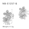 Wholesale French Retro Flower Suit Tassel Earrings In Stainless Steel With 18K Gold Plated Electroplating And Geometric Flower Design