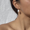 Wholesale French Retro Freshwater Pearl Pendant Earrings Stainless Steel Non Fading Geometric Style For Women