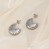 Wholesale French Retro Geometric Semicircle Hollow Stainless Steel 18K Goldplated Women's Earrings