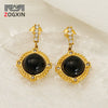 Wholesale French Retro Geometric Stainless Steel Electroplated Studded Earrings For Women