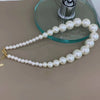 Wholesale French Retro Gradient Pearl Necklace With Geometric Design