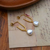 Wholesale French Retro Natural Minimalist Geometric Titanium Steel Electroplated Freshwater Pearl Earrings For Women
