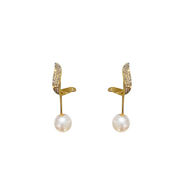 Wholesale French Retro Pearl Earrings With 925 Silver Needles Alloy Material Geometric Pattern And Diamondencrusted Design For Women