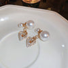 Wholesale French Retro Pearl Earrings With 925 Silver Needles Alloy Material Geometric Pattern And Diamondencrusted Design For Women