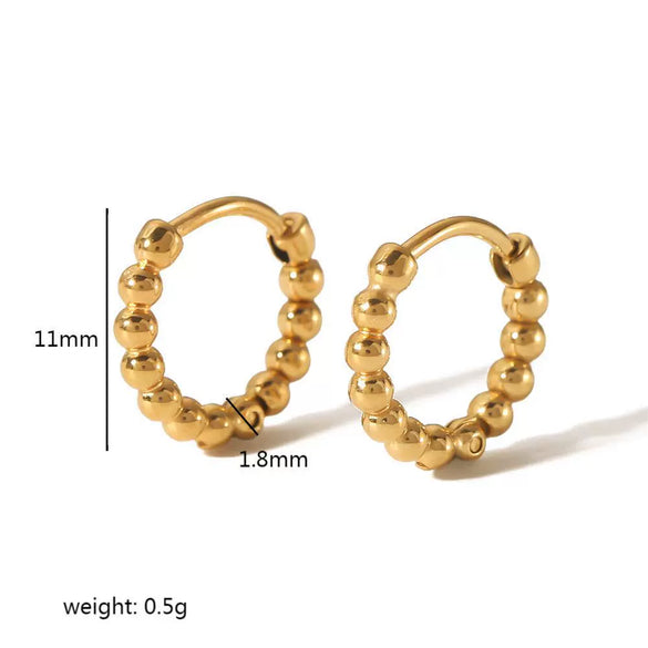 Wholesale French Retro Simple Geometric Stainless Steel Handthrown Ball Electroplated Earrings For Women