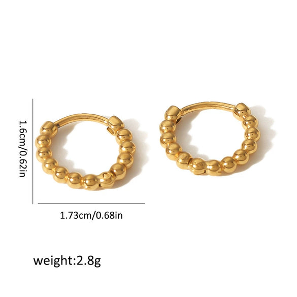 Wholesale French Retro Simple Geometric Stainless Steel Handthrown Ball Electroplated Earrings For Women
