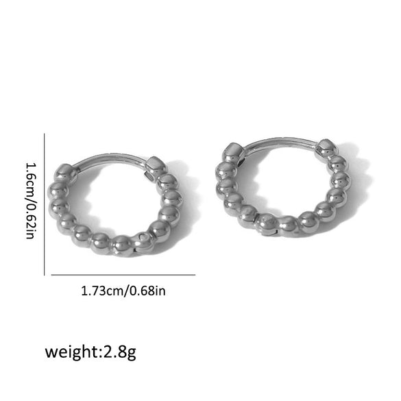 Wholesale French Retro Simple Geometric Stainless Steel Handthrown Ball Electroplated Earrings For Women