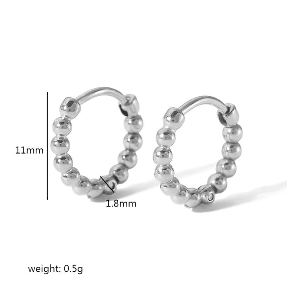 Wholesale French Retro Simple Geometric Stainless Steel Handthrown Ball Electroplated Earrings For Women