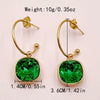 Wholesale French Retro Square Zircon Earrings Stainless Steel Electroplated For Women