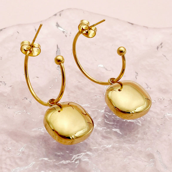 Wholesale French Retro Square Zircon Earrings Stainless Steel Electroplated For Women
