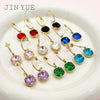 Wholesale French Retro Square Zircon Earrings Stainless Steel Electroplated For Women