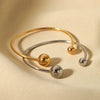 Wholesale French Retro Stainless Steel Bracelet Gold Plated With Vacuum Real Gold Electroplating In Pvd Furnace For Women