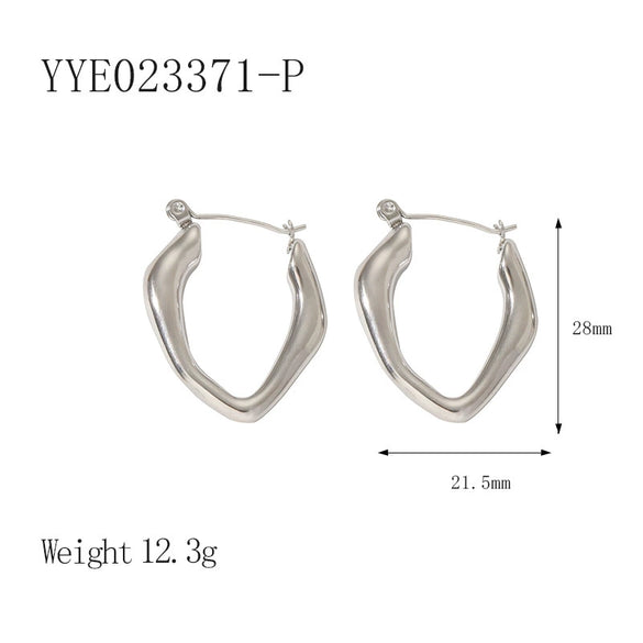 Wholesale French Retro Stainless Steel Drop Shape Earrings 18K Gold Plated With Vacuum Real Gold Electroplating In Pvd Furnace For Women