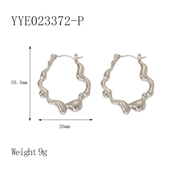 Wholesale French Retro Stainless Steel Drop Shape Earrings 18K Gold Plated With Vacuum Real Gold Electroplating In Pvd Furnace For Women