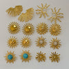 Wholesale French Retro Stainless Steel Geometric Half Hollow Sun Earrings Jewelry With Electroplating