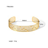 Wholesale French Retro Stainless Steel Open Bracelet For Women 18K Gold Plated With Vacuum Real Gold Electroplating In Pvd Furnace