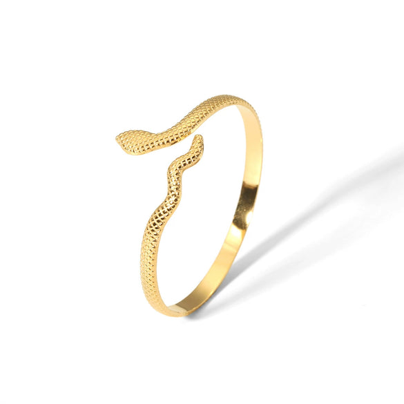 Wholesale French Retro Stainless Steel Open Bracelet For Women 18K Gold Plated With Vacuum Real Gold Electroplating In Pvd Furnace