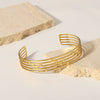 Wholesale French Retro Stainless Steel Open Bracelet For Women 18K Gold Plated With Vacuum Real Gold Electroplating In Pvd Furnace